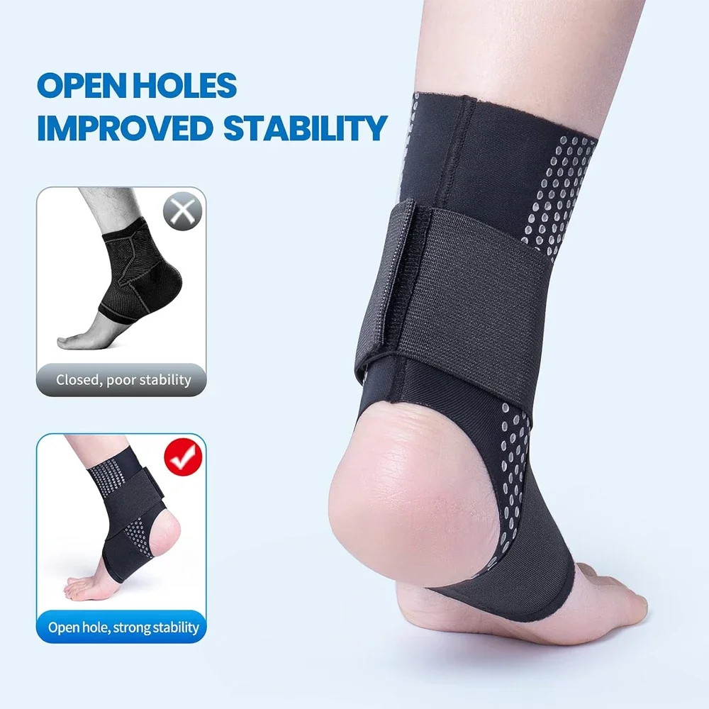 1PC Adjustable Compression Ankle Support Brace, Sports Ankle Stabilizer for Runn