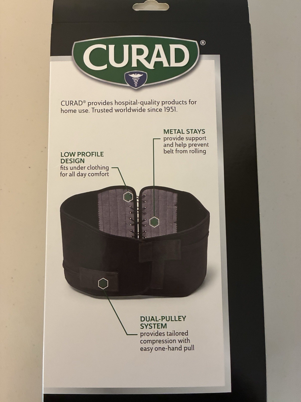 New Curad Muscle Back Support Dual-Pulley System Black 2XL