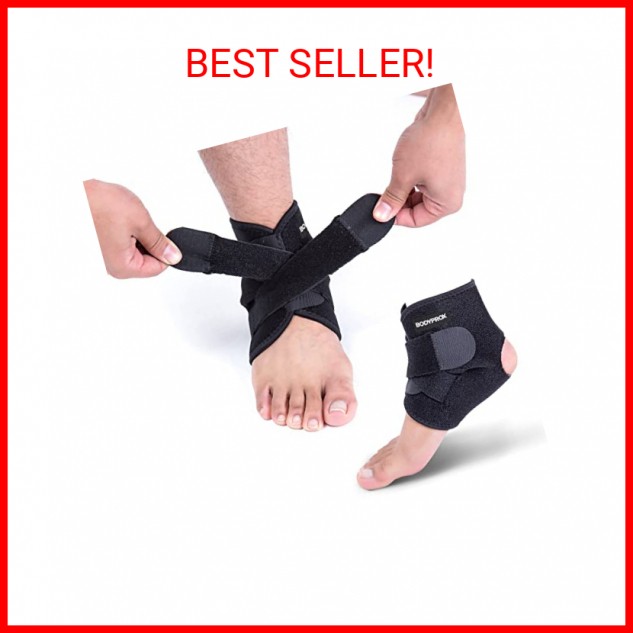 Bodyprox Ankle Support Brace, Breathable Neoprene Sleeve, Adjustable Wrap!