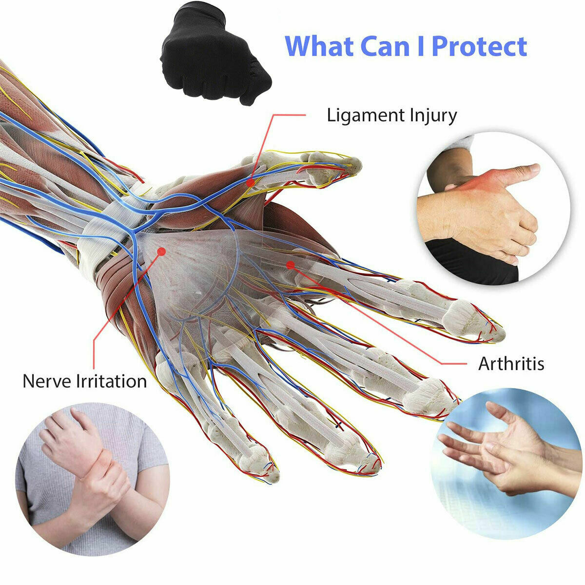 Copper Arthritis Compression Gloves Hand Support Joint Pain Relief Sport Gym USA