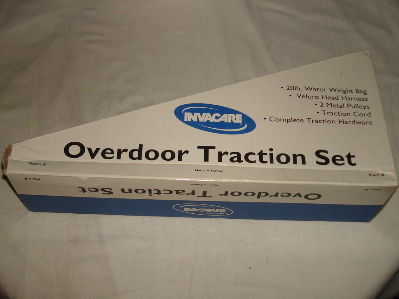 NIB Invacare Neck Back Traction Set Overdoor Cervical Kit 20 lb Weight Bag