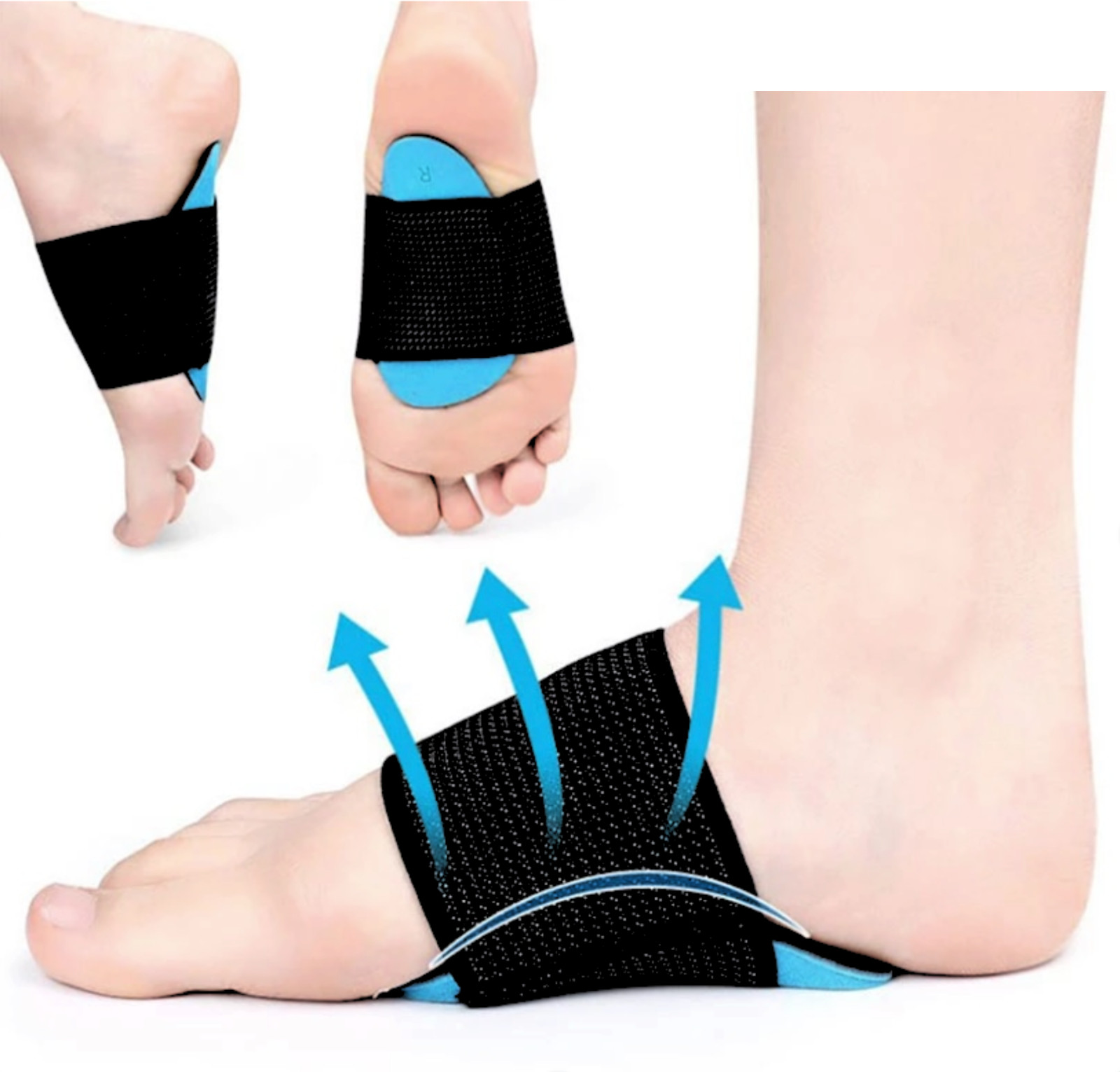 PAIR FOOT ARCH SUPPORT FLAT FEET FALLEN ARCH PLANTAR FASCIITIS INSOLE HEEL PAIN