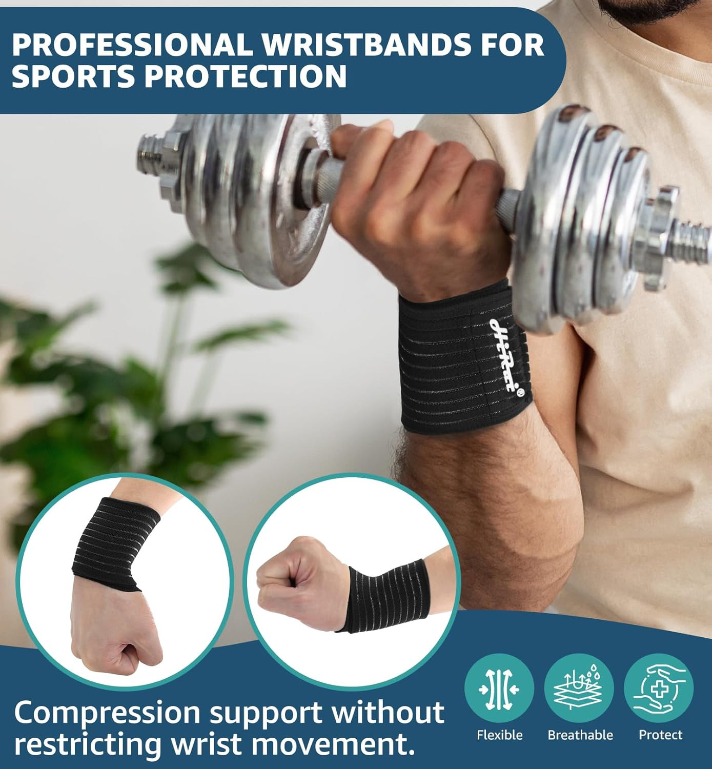 2-Pack High-Elastic Wrist Support Straps Wrist Compression Bandage – Wrist Wraps