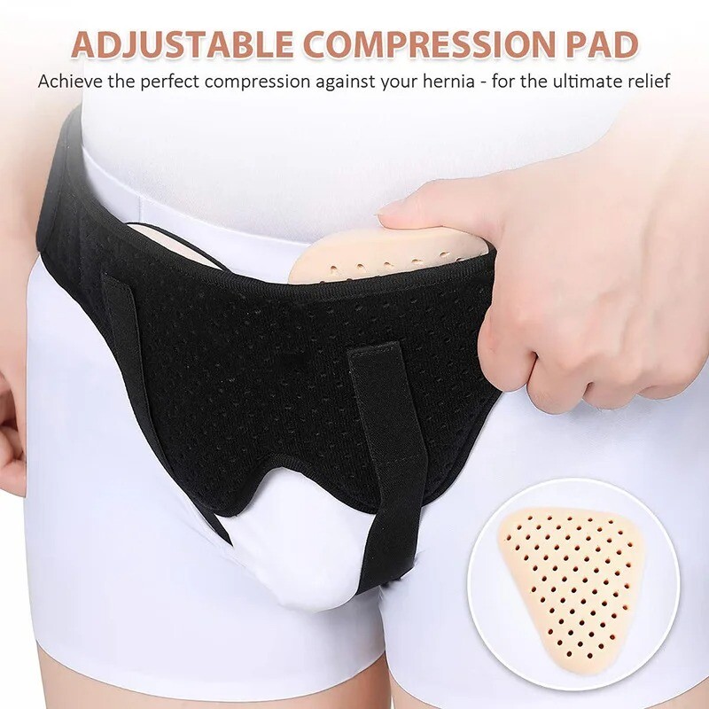 Men Women Adjustable Inguinal Bilateral Hernia Support Belt Intestinal Exhaus US