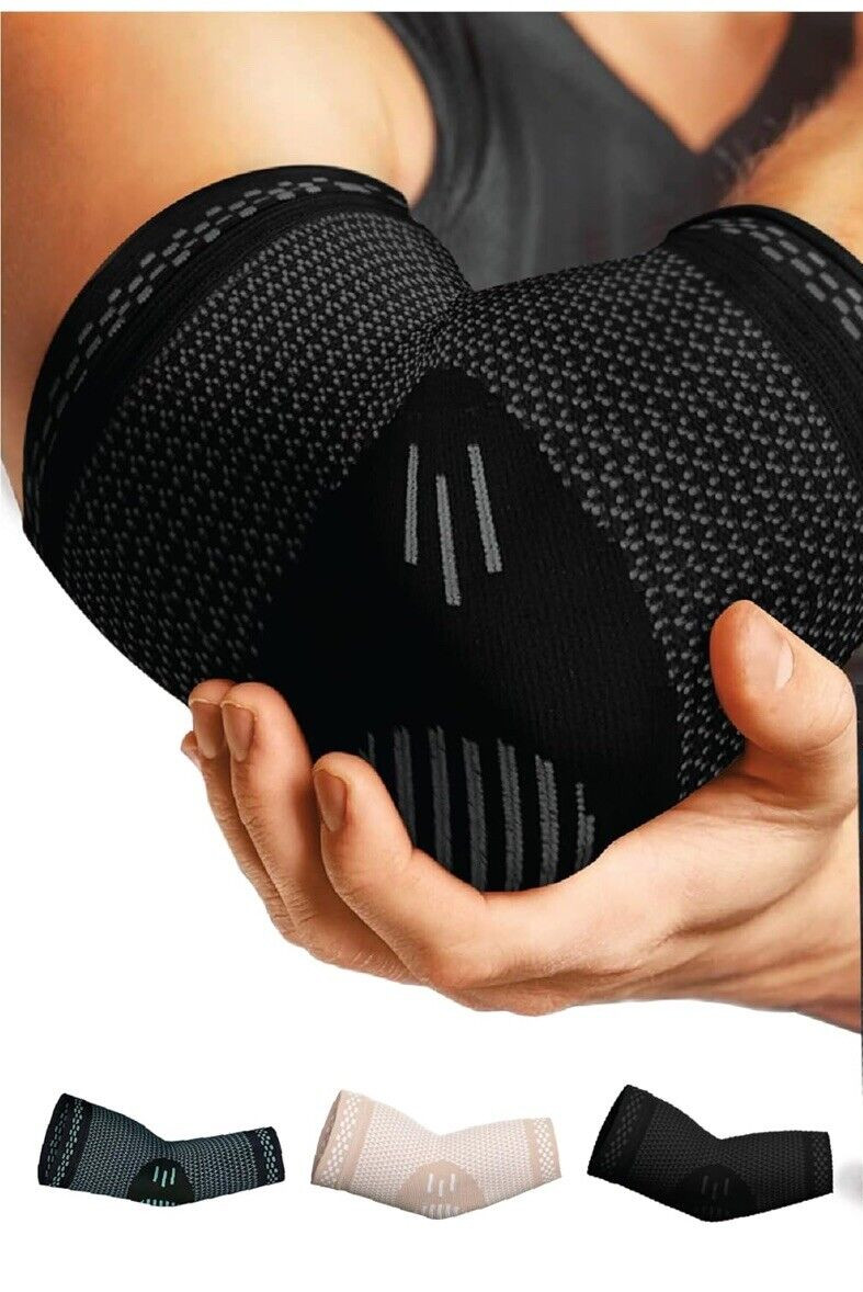 2-POWERLIX Elbow Sleeve, Tendinitis, Tennis or Golfers Elbow, Arthritis, Black