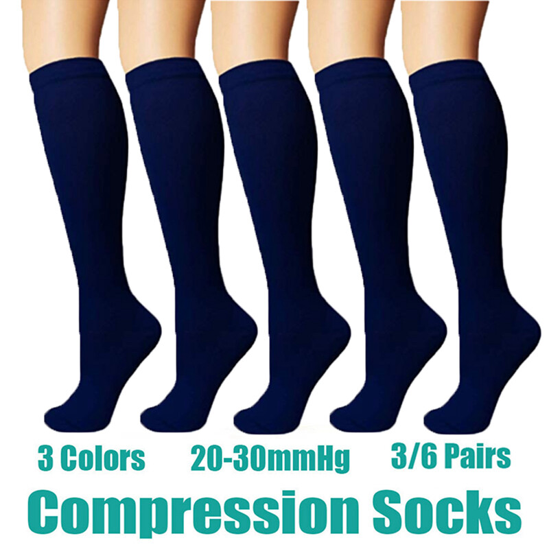 3/6Pair Big and Tall Compression Socks Pain Relief Calf Leg Support Stocking XL