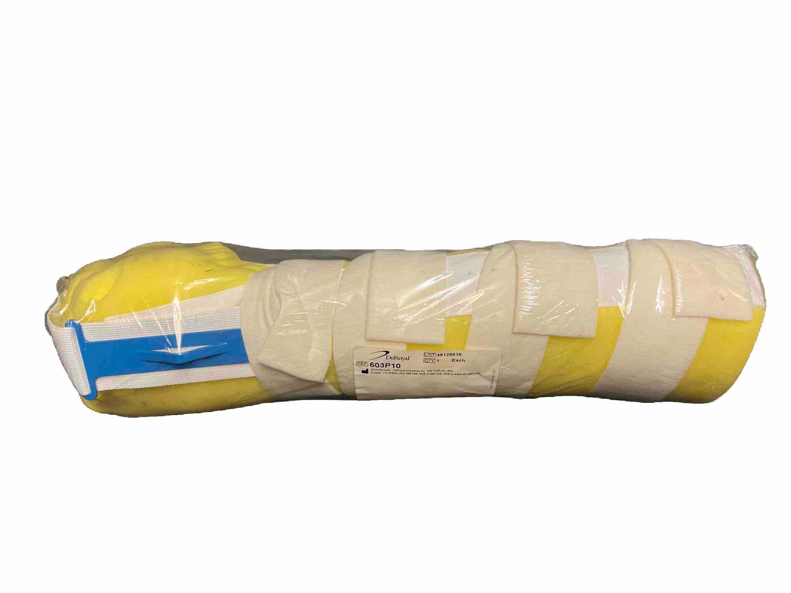 DEROYAL (SMALL) Bucks Traction Boot Full Foot W/ Spreader Bar Foam Yellow Sealed