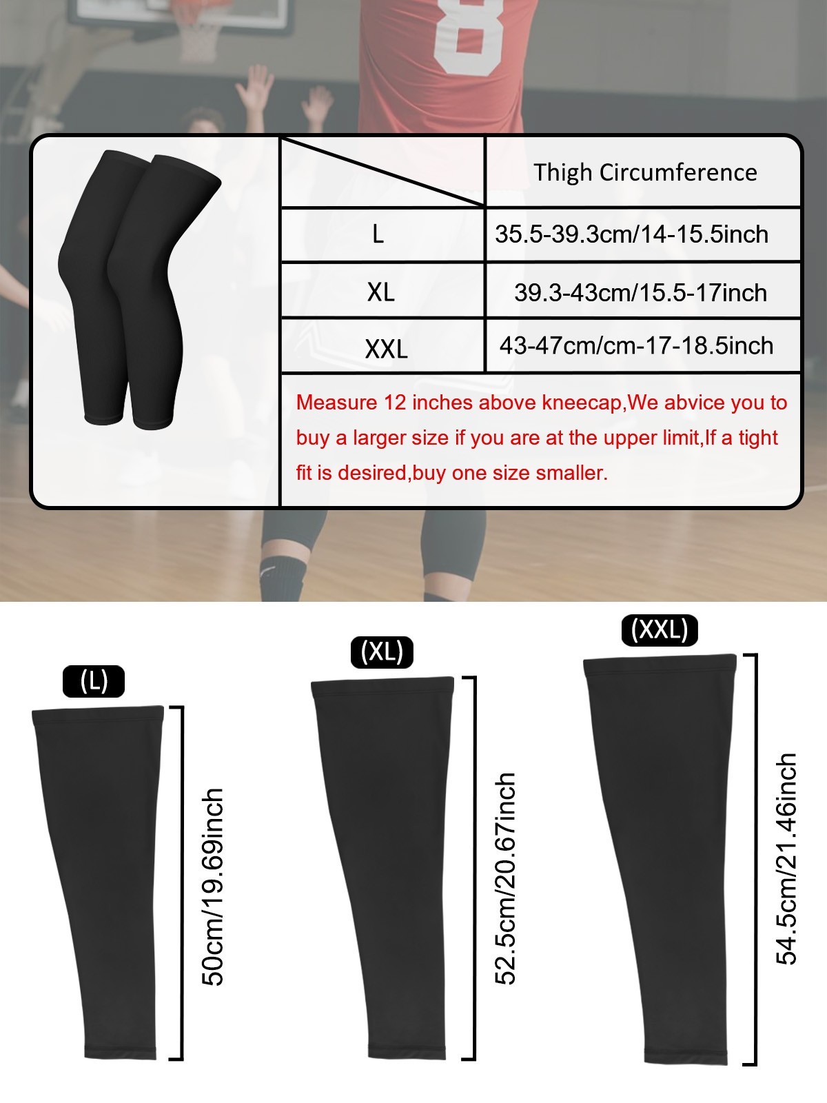 Compression Sleeve Socks Calf Support Leg Brace Thigh High Pain Relief Women Men