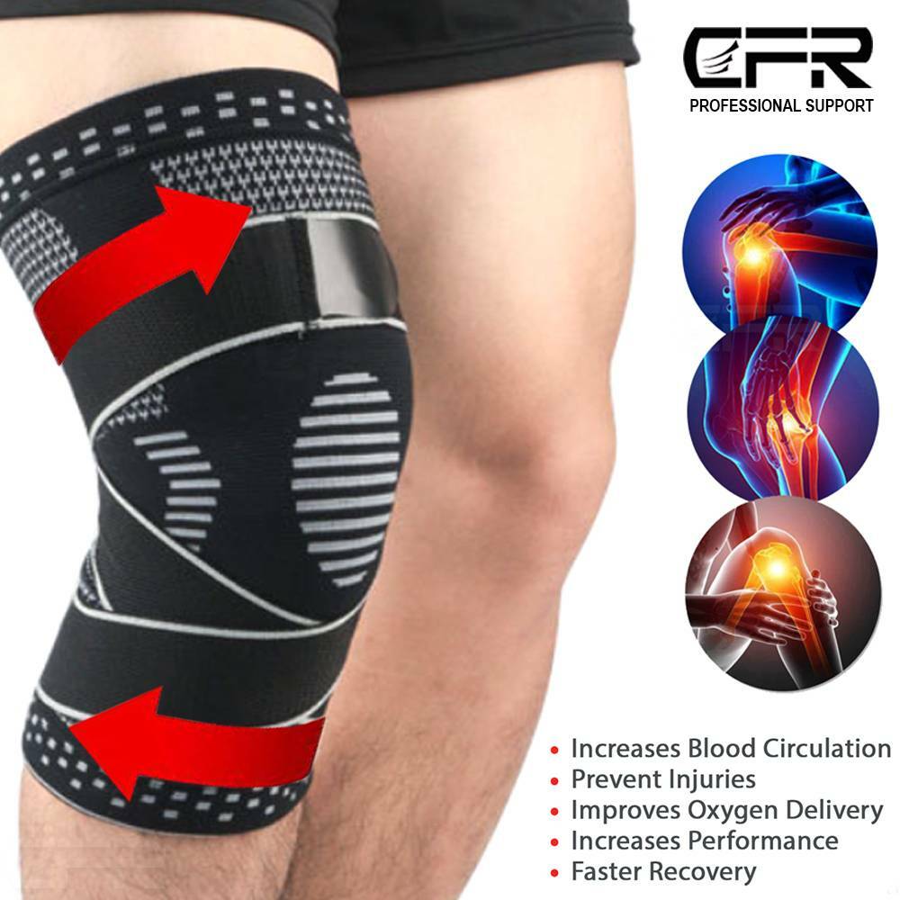 Knee Support Brace Copper Compression Sport Joint Pain Arthritis Relief Sleeves