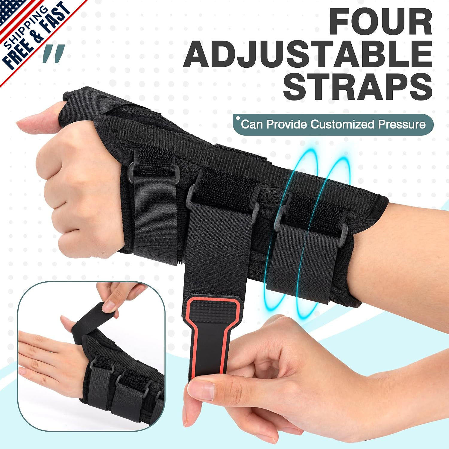 Wrist and Thumb Splint for De Quervain’s, Tendonitis, and Arthritis Left, Medium