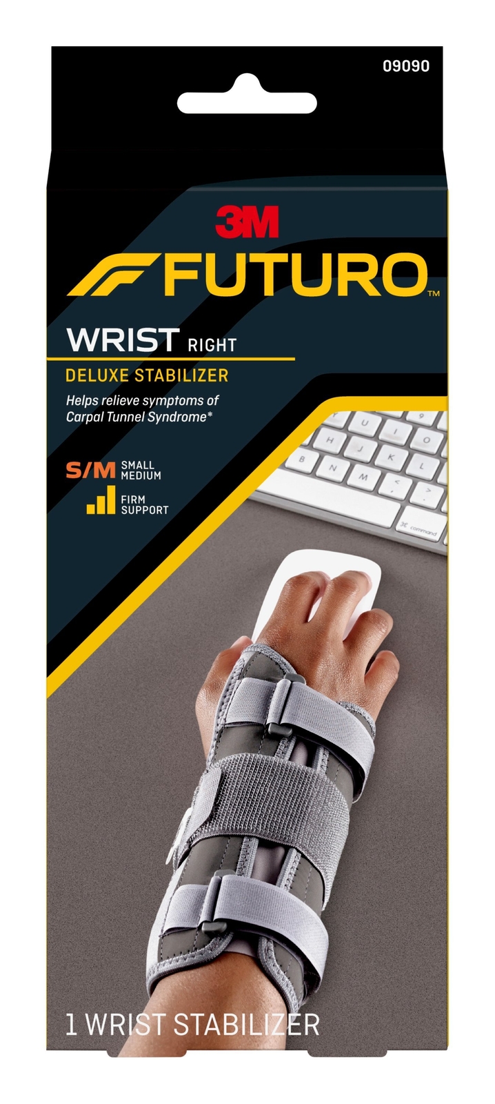 3M Futuro Sport Deluxe Wrist Stabilizer Firm Support Right Hand Small Medium 1ct