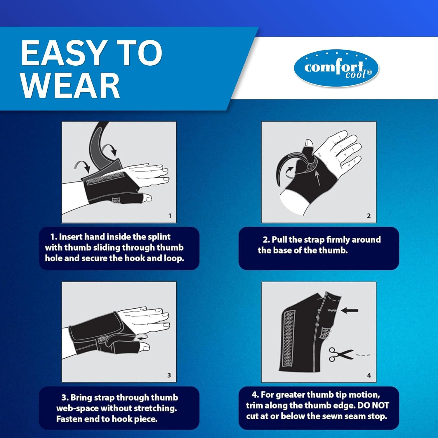 CMC Thumb Brace – Black, Left Hand, Medium plus | NC79558 | Breathable Restricti