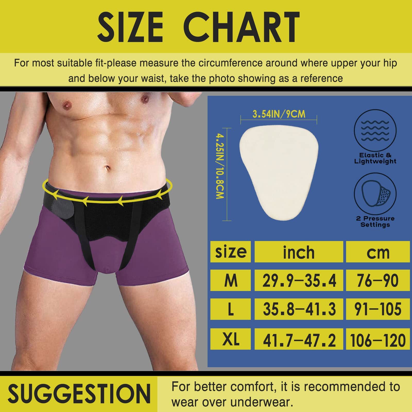 Hernia Support Double Inguinal Groin Hernia Belt Pain Relief Truss Brace Unisex