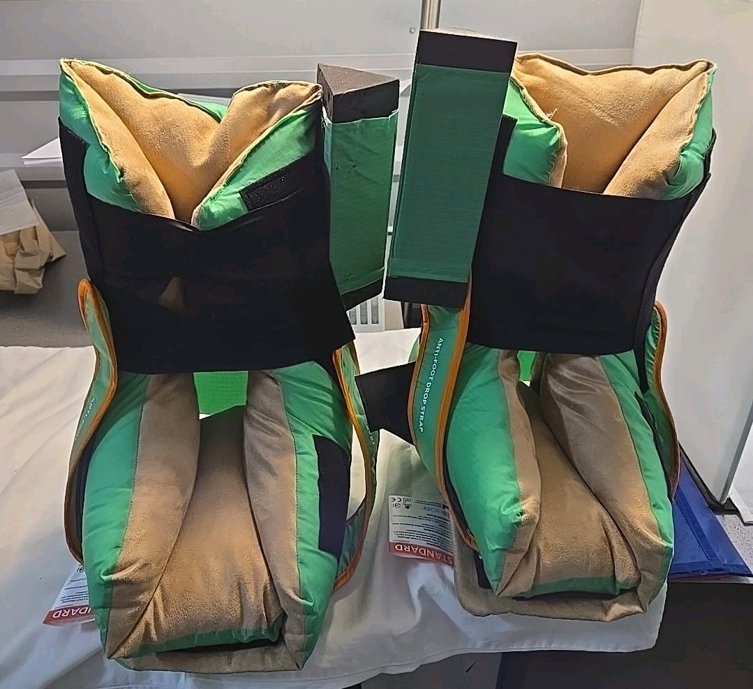 Lot of 2 TruVue Heel Protector Boots Standard Size Green With 2 Wedges