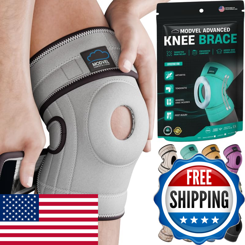 Modvel Elite Knee Brace Side Stabilizers Patella Gel Pads For Maximum Knee Pain