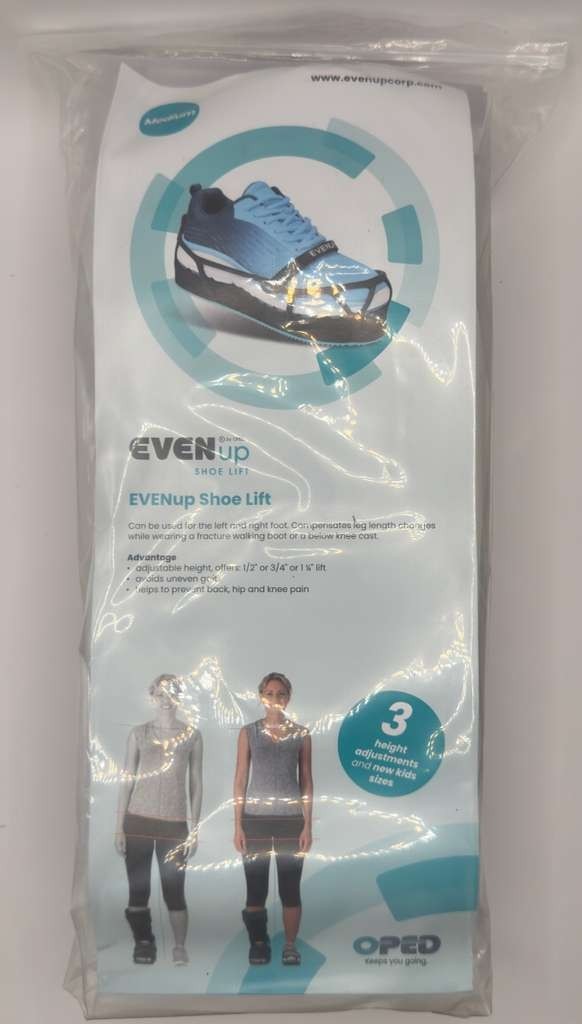 EVENup Shoe Lift Medium Adjustable Leg Length Cast Walker Boot Leveler Brand New