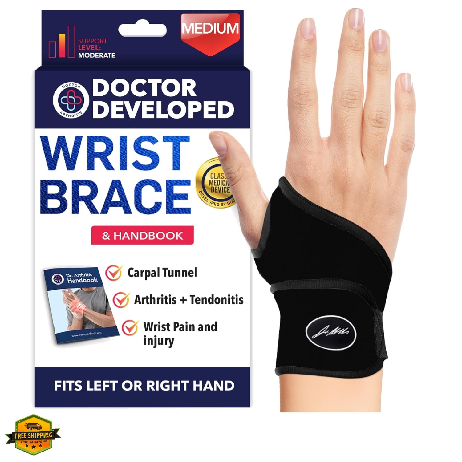 Doctor Developed Wrist Brace, Wrist Wraps for Carpal Tunnel Arthritis, Tendon…