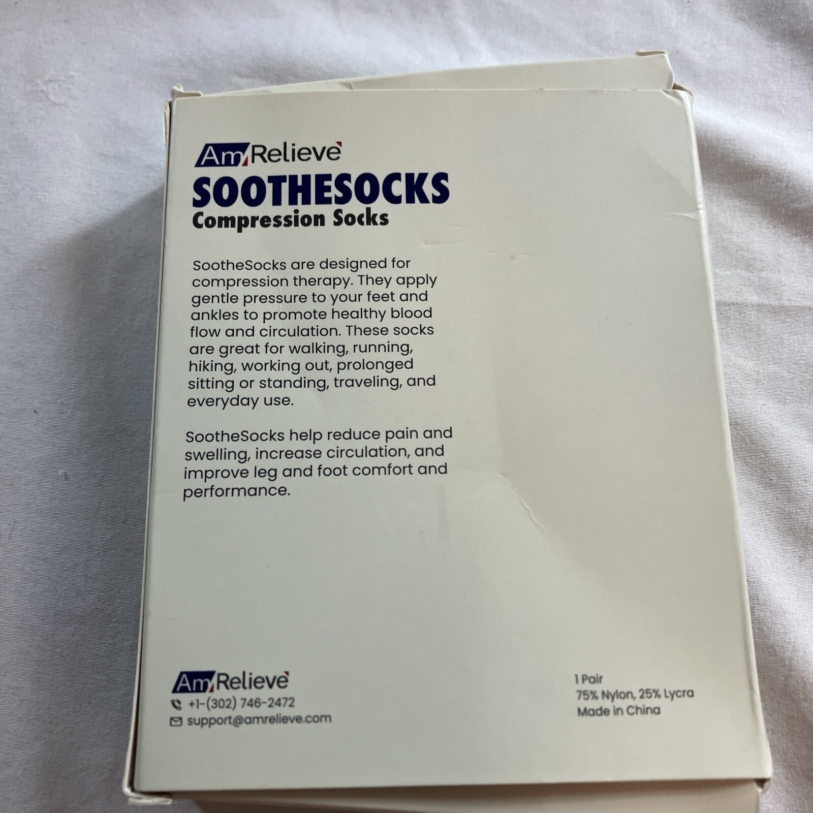 AmRelieve Soothesocks Compression Socks 1 Pair Size L/XL Mens 7-9 Womens 8-11