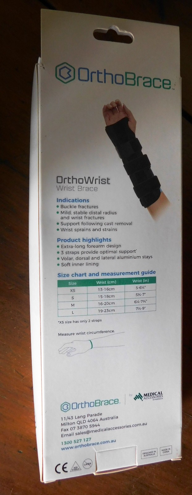 OrthoBrace OrthoWrist OBWRI1-2R small size right wrist brace new in box
