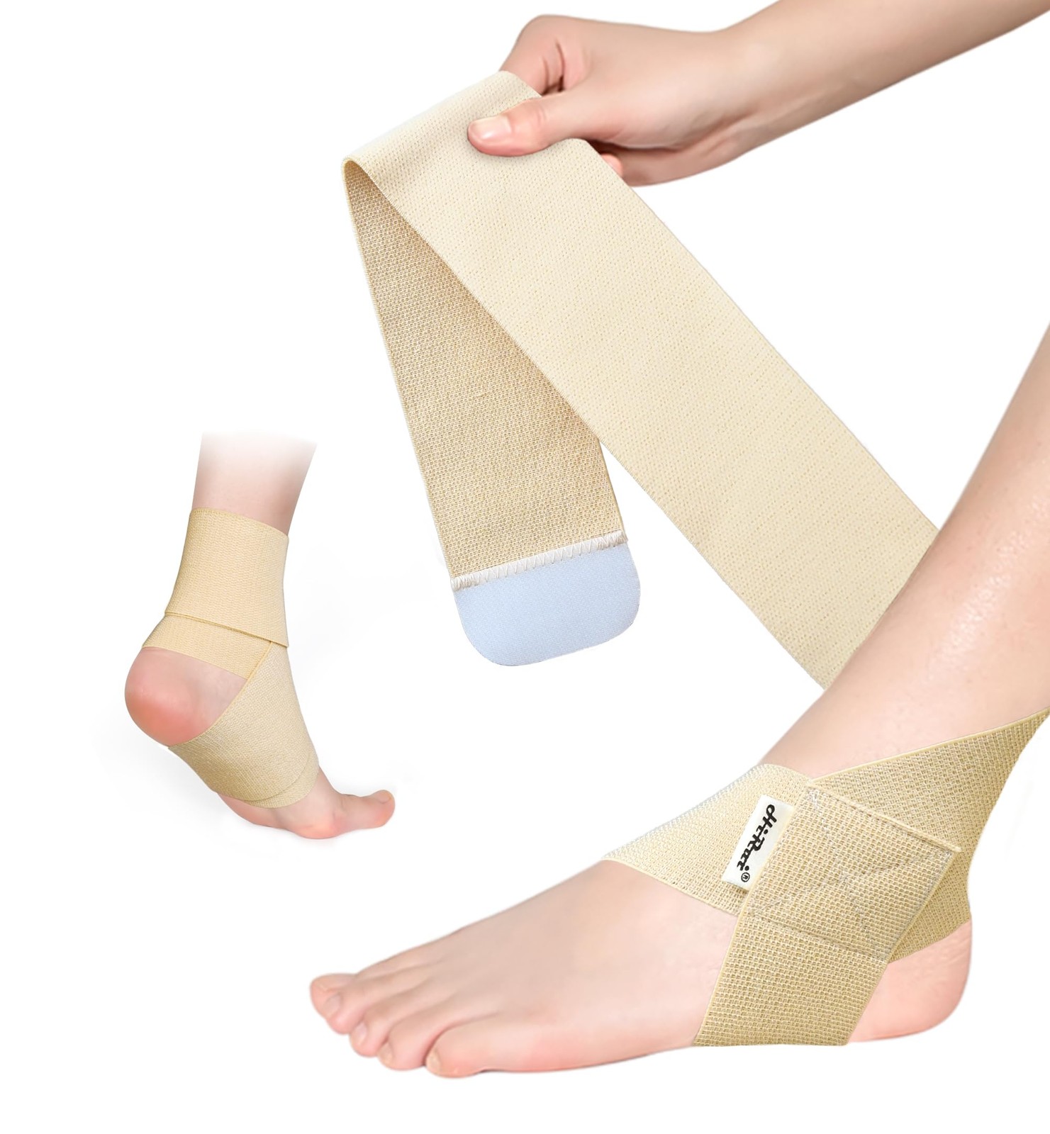 HiRui Ankle Support Brace for Men & Women, Adjustable Large, Khaki