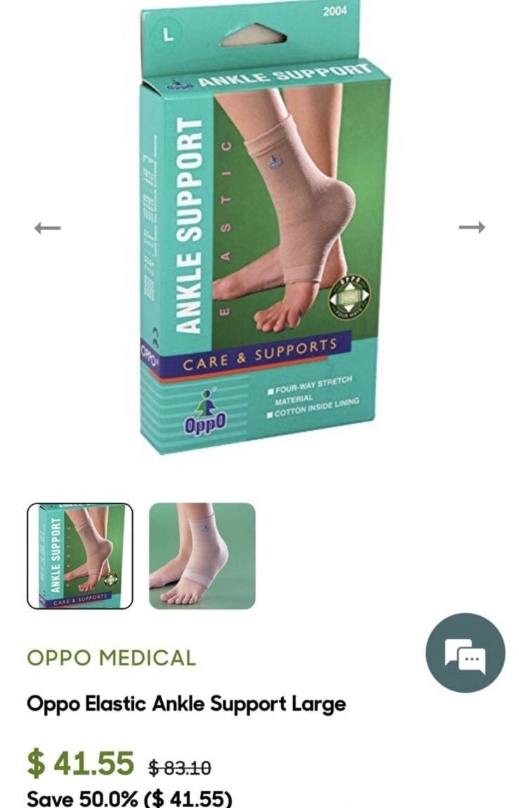 OPPO Model 2004 4-way Stretch Elastic Ankle Support, Unisex Size Medium