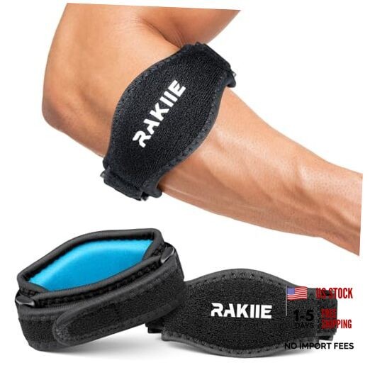 Pack Tennis Elbow Brace for Men Women, Adjustable Non-slip Golfer Elbow 2 Blue
