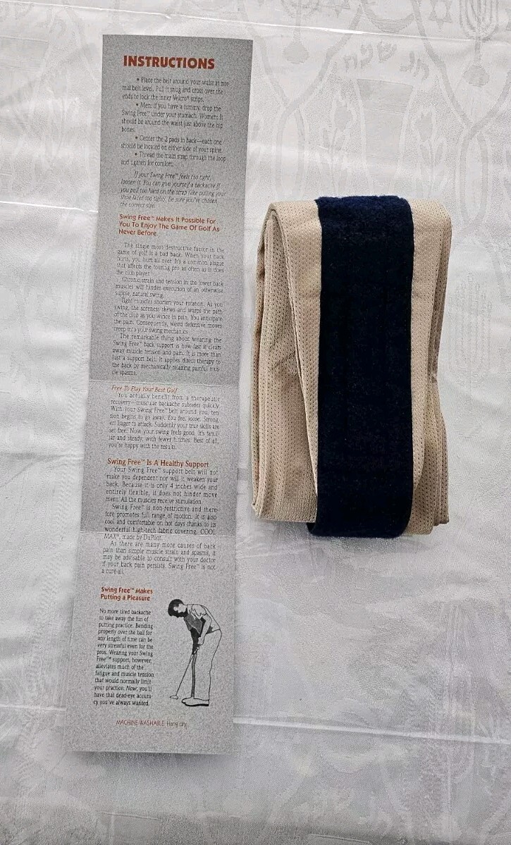 NEW 1993 Biowerk Swing Free INVISIBLE GOLFER BACK SUPPORT L 39-44 DUPONT Coolmax