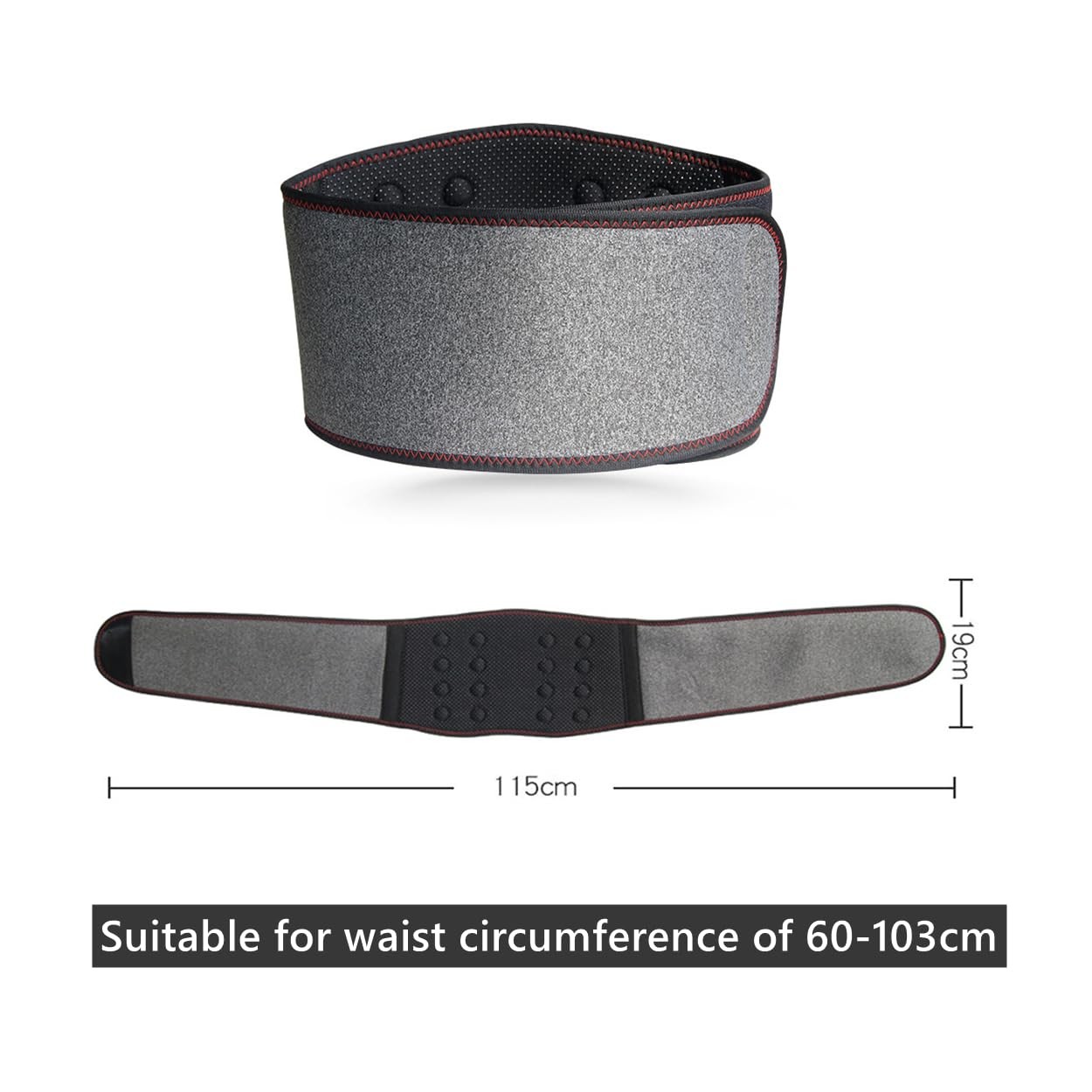 Heating Lower Back Brace Cordless Support Belt for Pain Universal, Gray