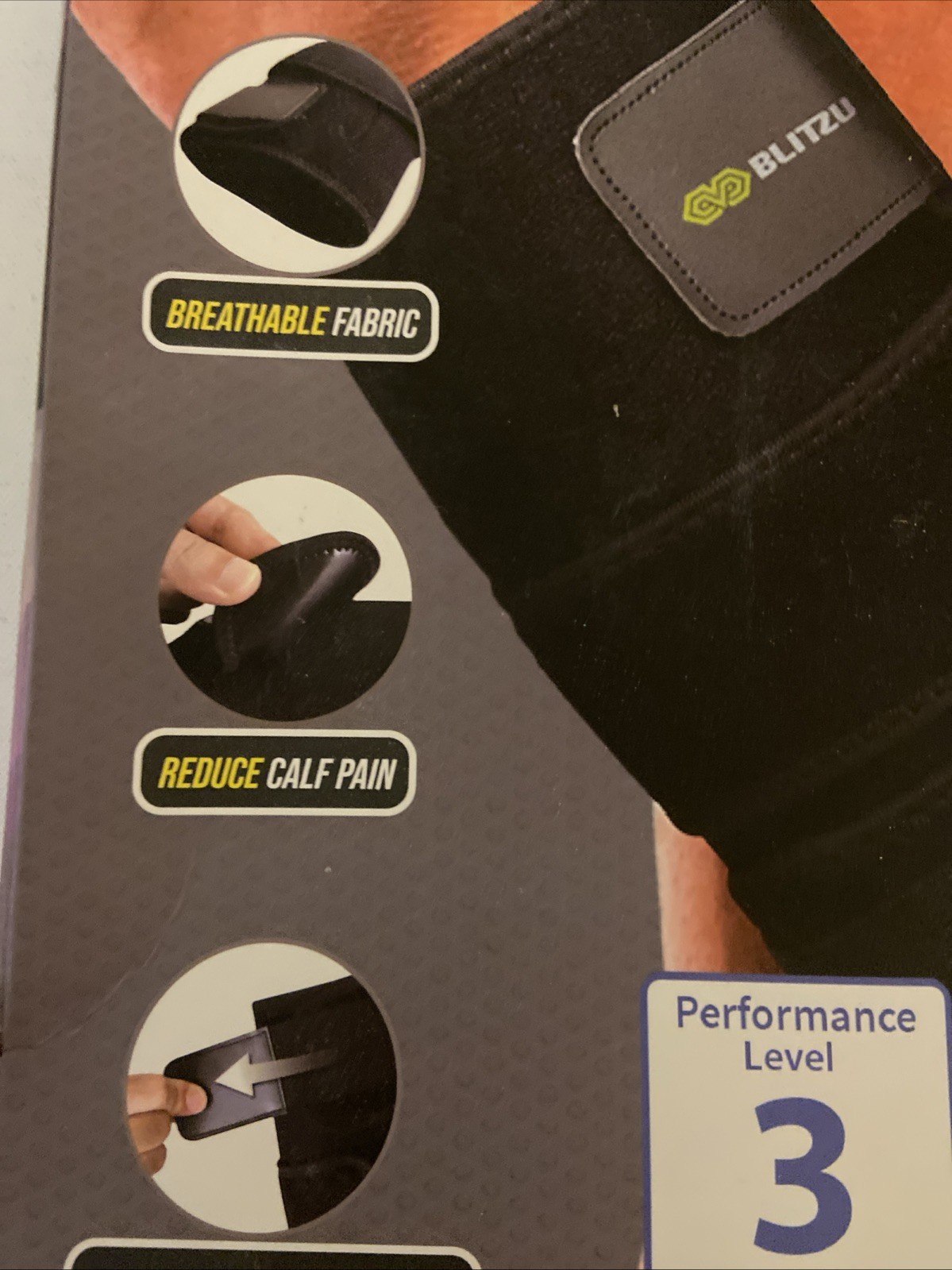 BLITZU Performance Calf Brace for Men & Women Size S/M