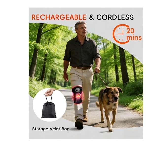 Therapy Knee Brace with Vibration Massage 660Nm 850Nm -Infrared Cordless