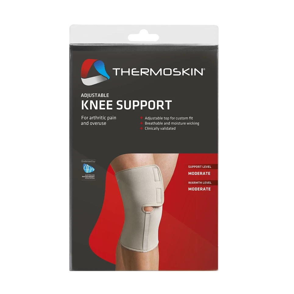 Thermoskin Arthritis Knee Wrap – Adjustable Knee Support Brace – Beige – S, M