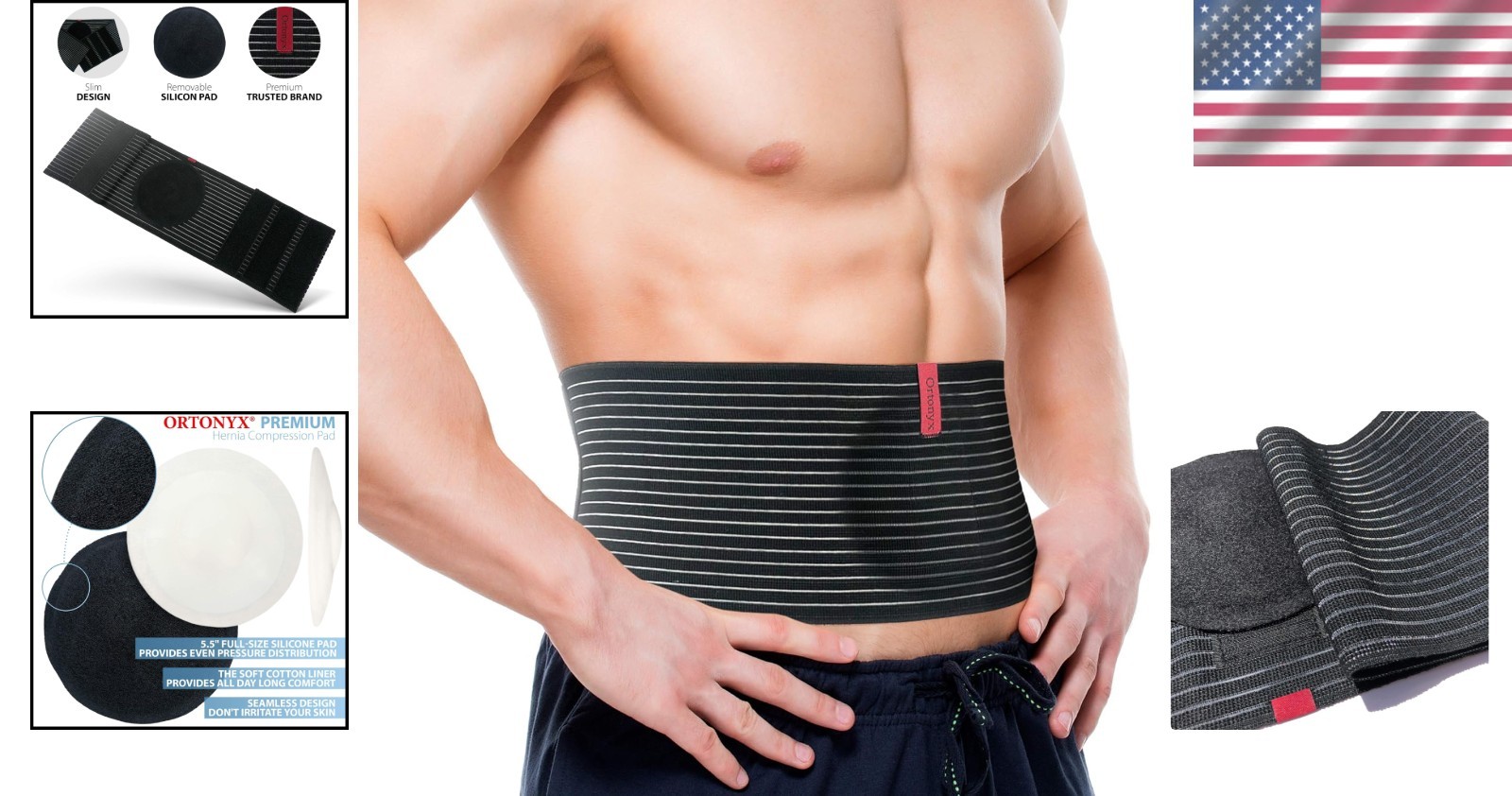Unisex Umbilical Hernia Belt with Compression Pad – Large/XXL Support