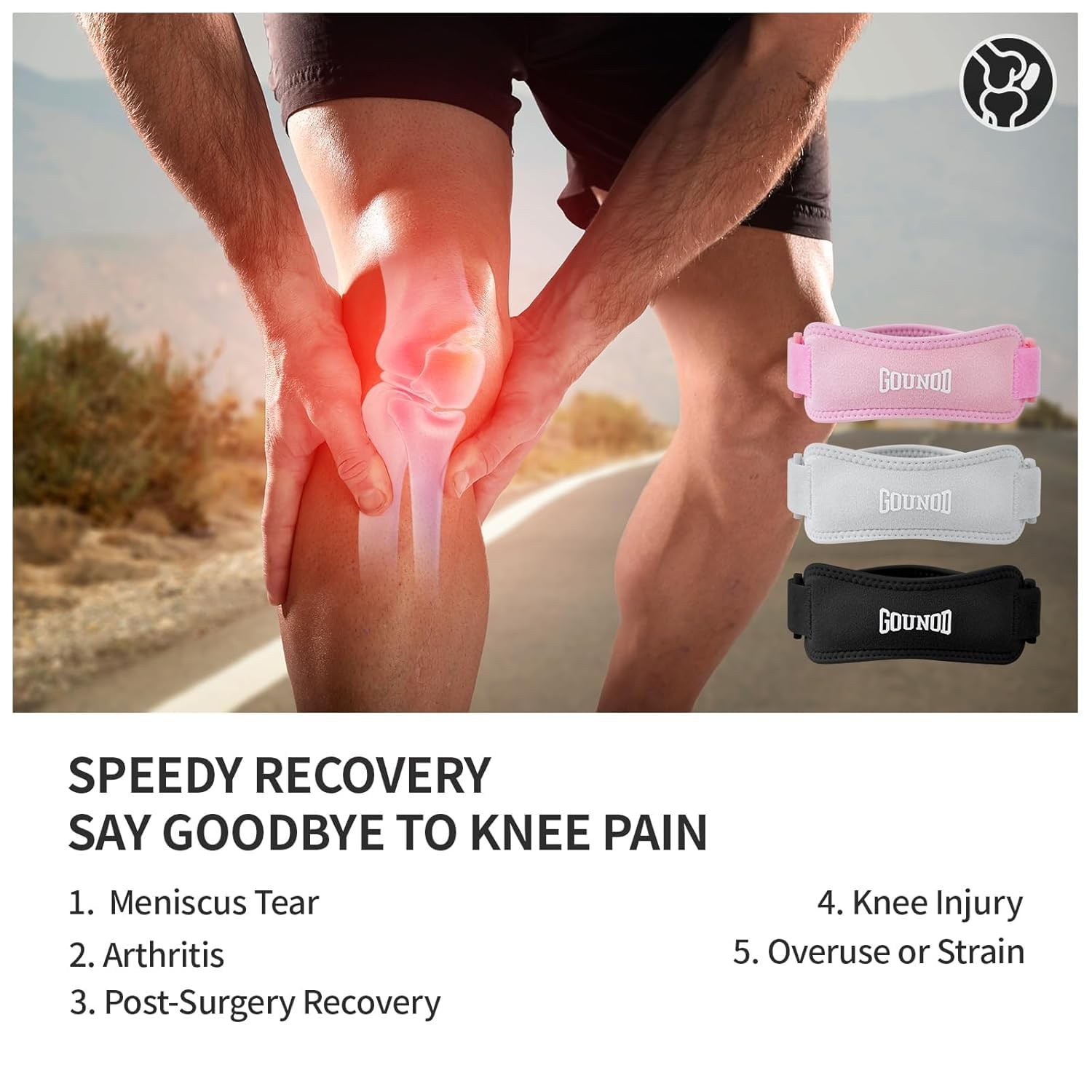 2 Pack Knee Strap For Patellar Tendon Support