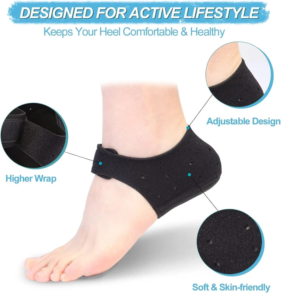 Thicker Heel Cushion Cups for Heel Pain Relief, Plantar Fasciitis & Heel Spur Su