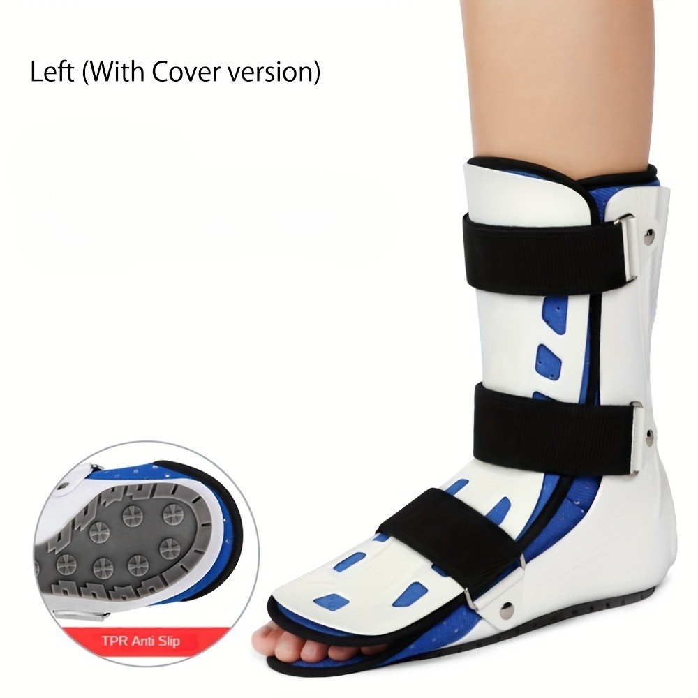 1X Ankle Support Brace Adjustable Walking Boot With Grip Spikes Detachable Cover