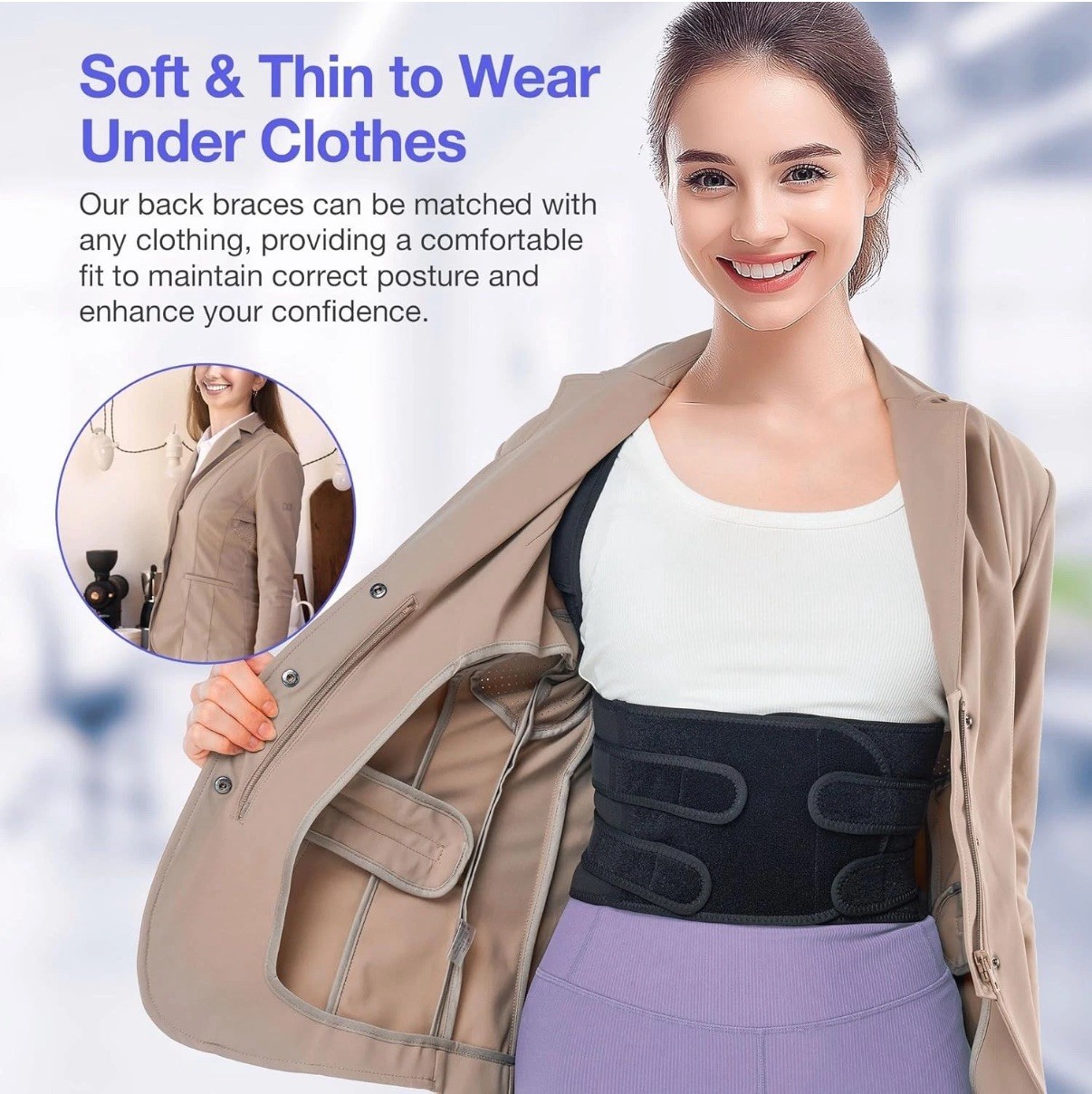 Posture Corrector for Women and Men Upgraded Full Back Brace Support Belt Small