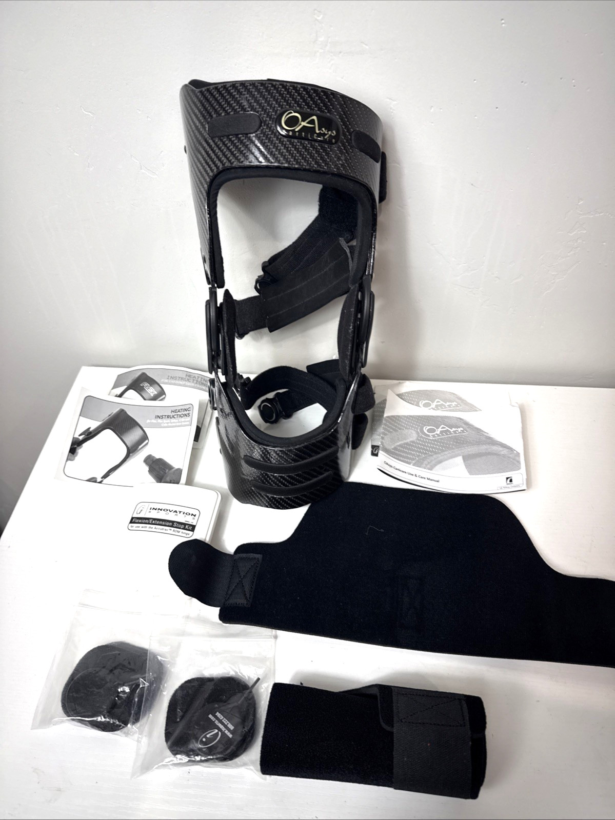 Large Ossur OAsys CartiCare Carbon Fiber Right Knee Brace ACL MCL LCL PCL Rotary