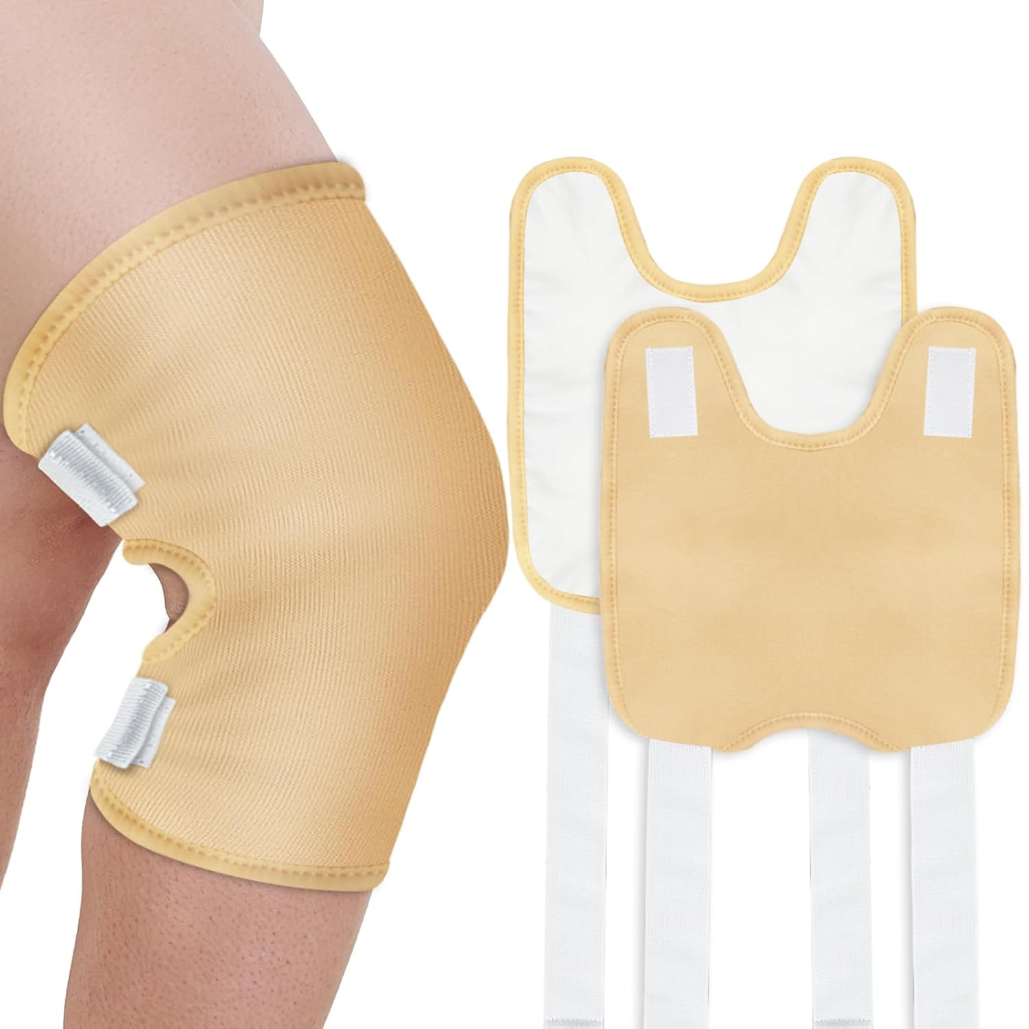 Upgraded Castor Oil Pack Wrap – Larger Knee Size for Men & Women, Organic Cotton