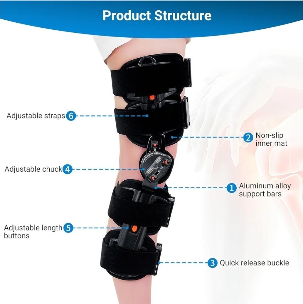 Hinged ROM Knee Brace,Unloader Knee Brace,Knee Immobilizer Brace,ACL, MCL and…