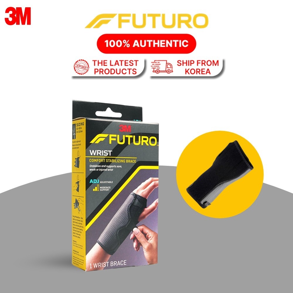 3M Futuro Adjustable Wrist Stabilizing Brace – Everyday Support, Black, 1ct