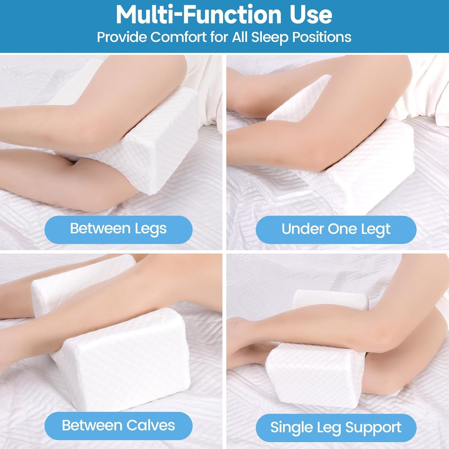 Memory Foam Knee Pillow for Side Sleepers, Support Leg Pillow for Side Sleeping,