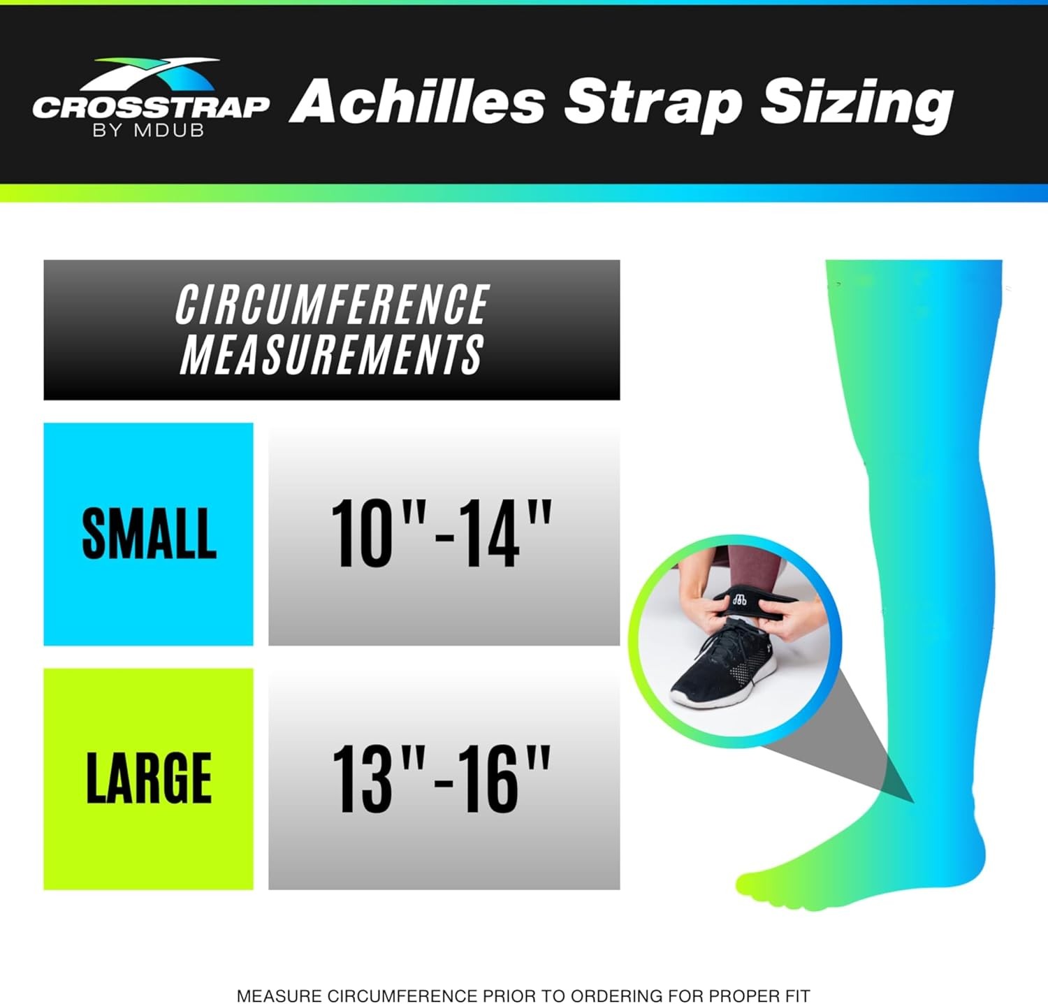 Achilles Tendon Support – Ankle Brace For Women And Small (2 Straps), Black