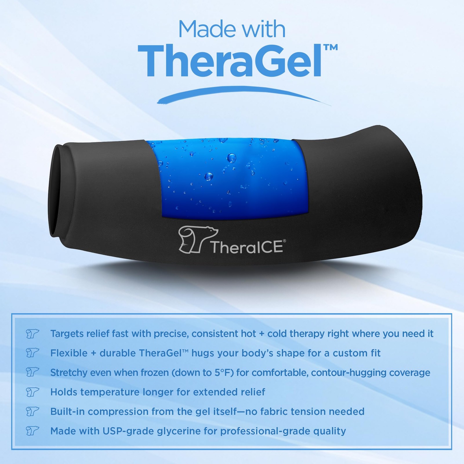 Elbow Ice Pack Wrap Compression Sleeve for Injuries Reusable Gel Arm Cold Pac…