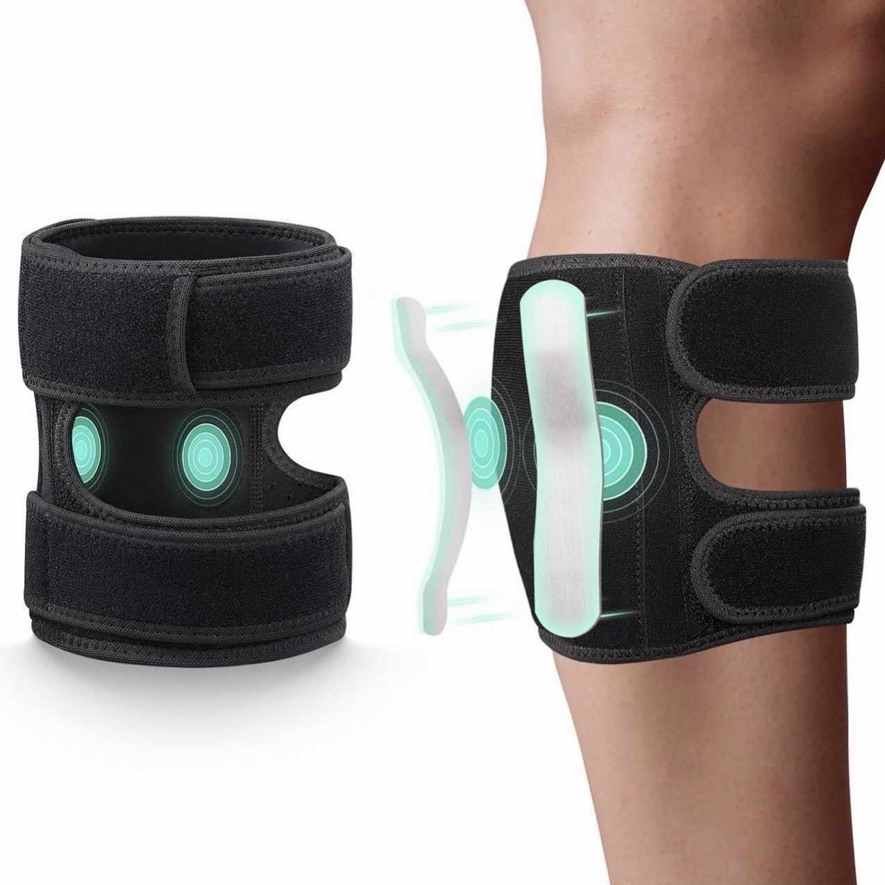 Adjustable Sciatica Calf Compression Brace Silicone Pads Black One Size Unisex