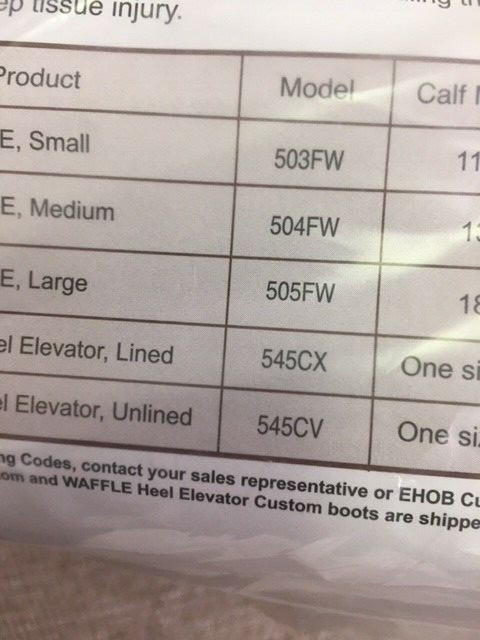 EHOB Foot Waffle 545CX Heel Elevator Lined One Size Fits Most (NEW)