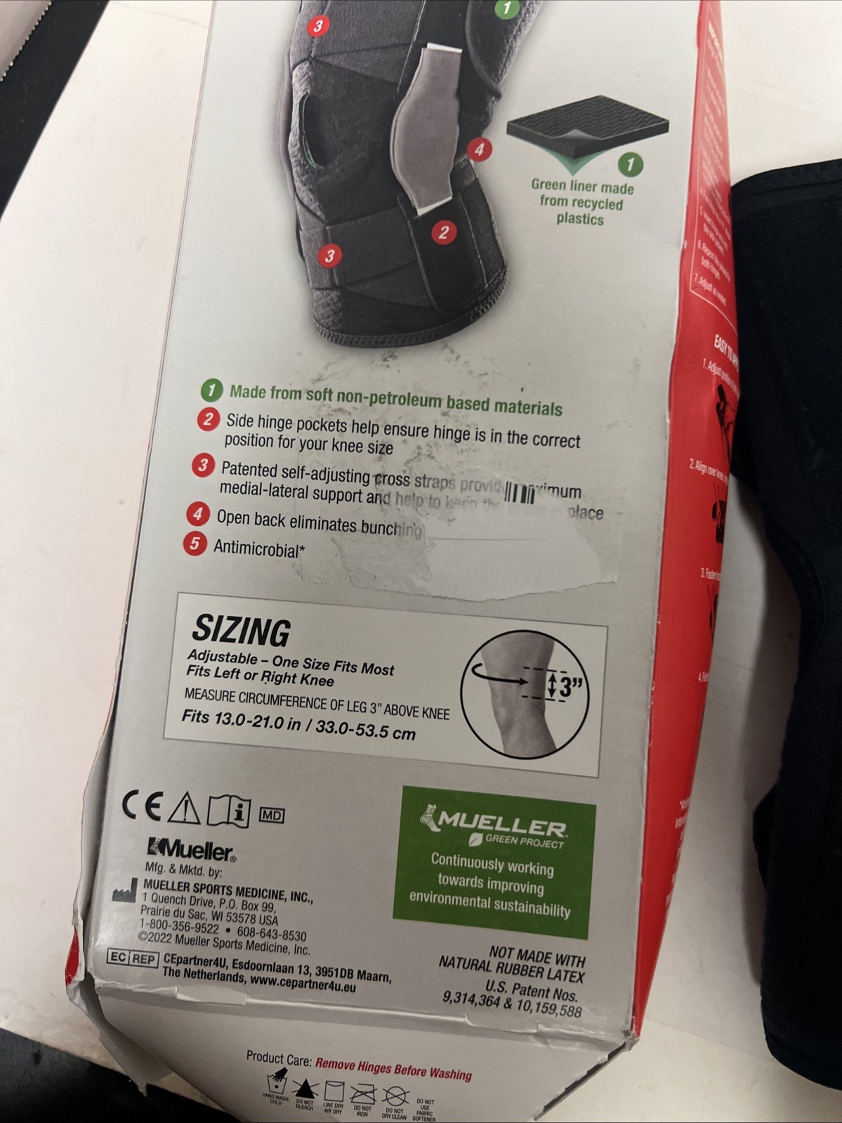 Mueller Adjustable Hinged Knee Brace L/XL Support Wrap Neoprene Left/Right