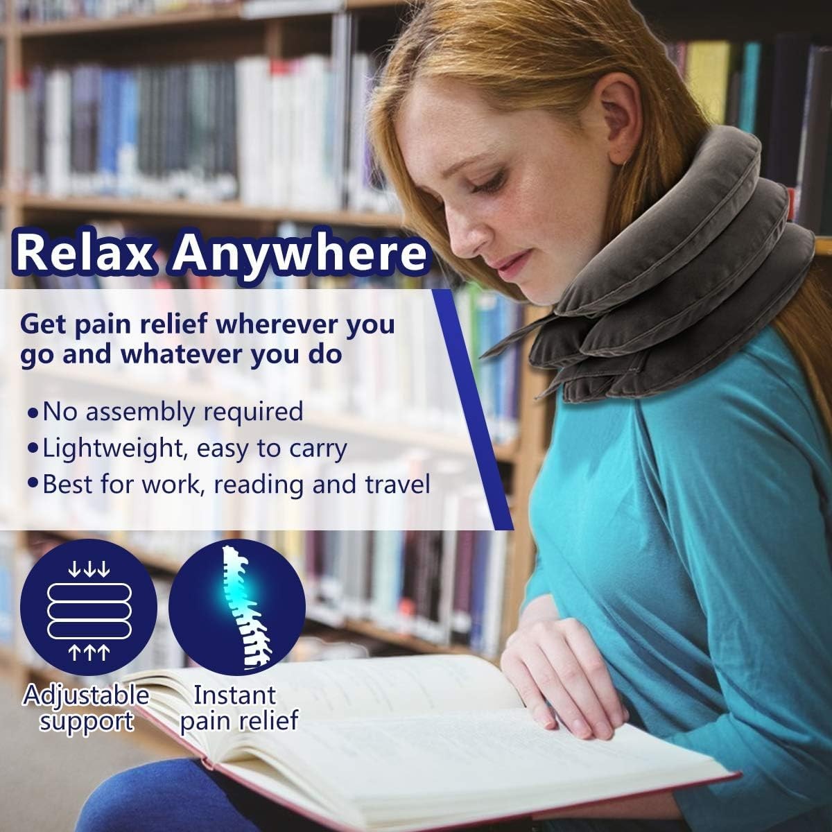 S Cervical Neck Traction Device for Instant Neck Pain Relief – Inflatable & A…