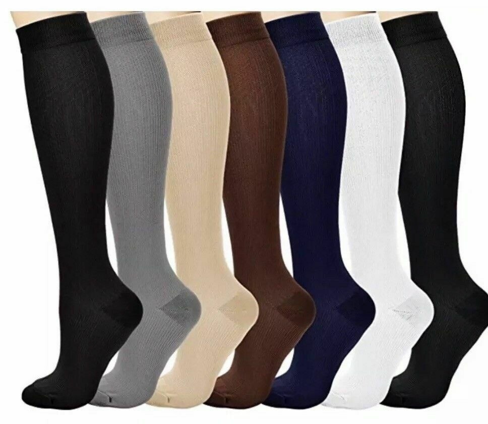Compression Stockings 15-20 mmHg Varicose Veins Elastic Socks Travel Flight Hose
