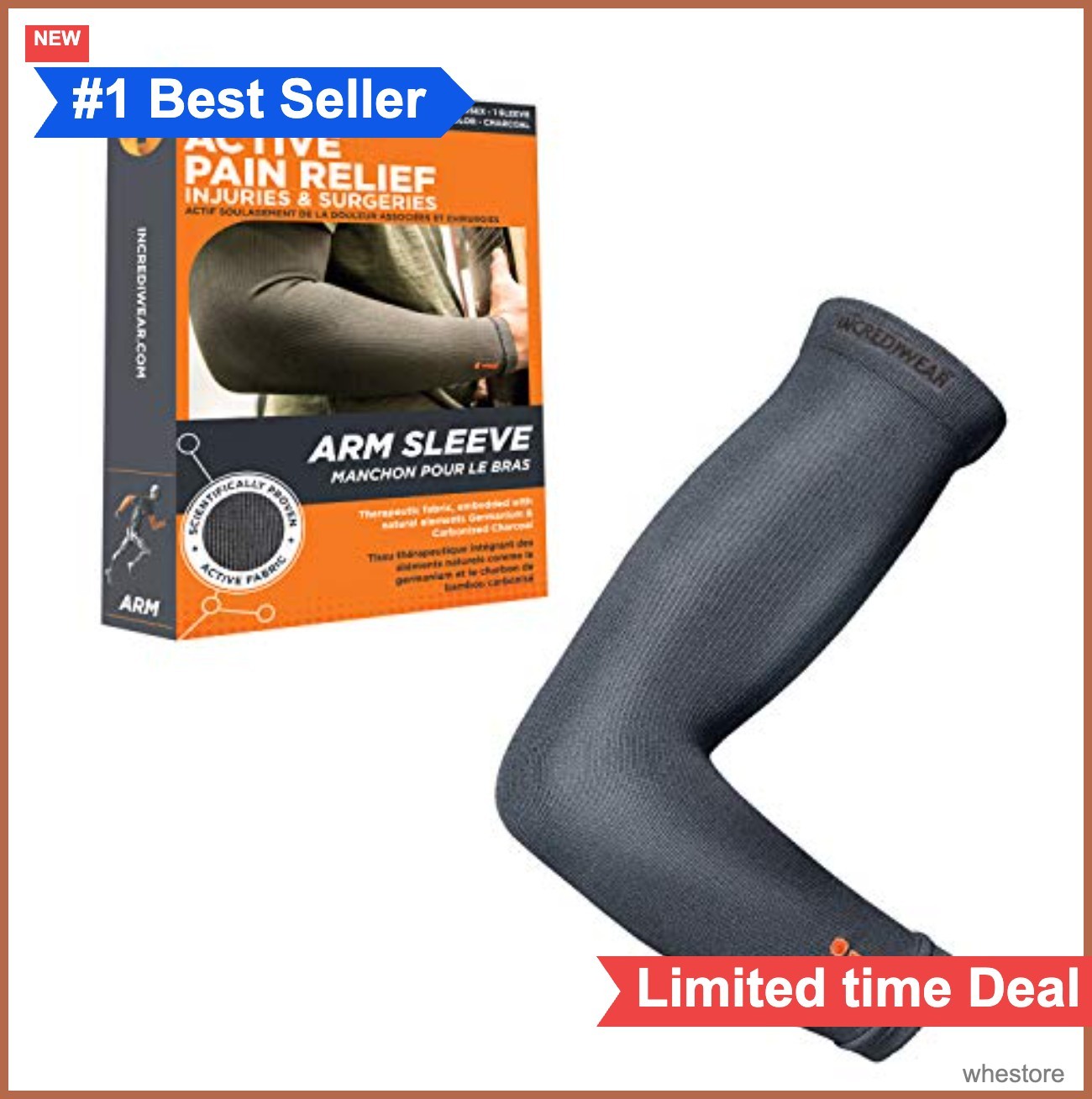 Arm Compression Sleeve Anti Inflammatory Pain Relief Muscle Recovery for Men