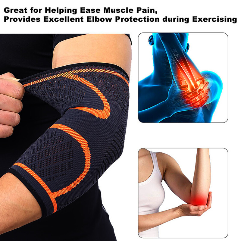 Compression Elbow Support Brace Sleeve Arthritis Tendonitis Pain Golfer Tennis